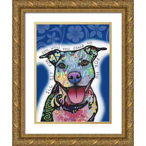 Ill Sit For You Gold Ornate Wood Framed Art Print with Double Matting by Dean Russo Collection