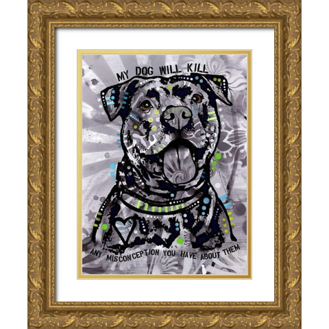 My Dog Gold Ornate Wood Framed Art Print with Double Matting by Dean Russo Collection