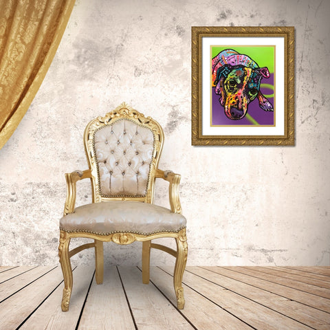 Indelible Jack Gold Ornate Wood Framed Art Print with Double Matting by Dean Russo Collection