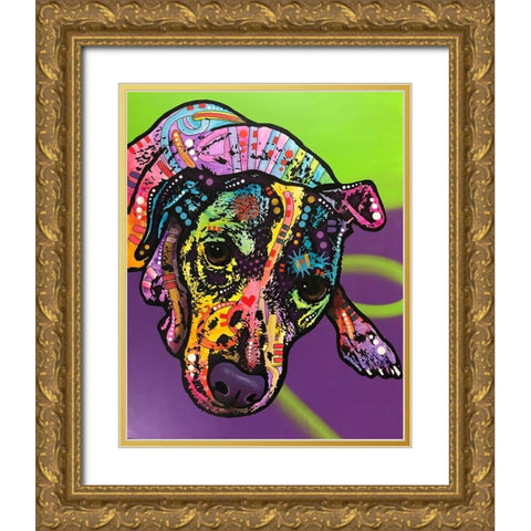 Indelible Jack Gold Ornate Wood Framed Art Print with Double Matting by Dean Russo Collection