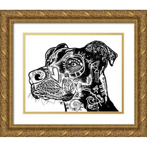 Bird Dog Scratch Gold Ornate Wood Framed Art Print with Double Matting by Dean Russo Collection
