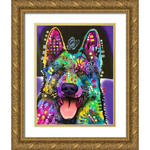 Butterfly Shepherd Gold Ornate Wood Framed Art Print with Double Matting by Dean Russo Collection