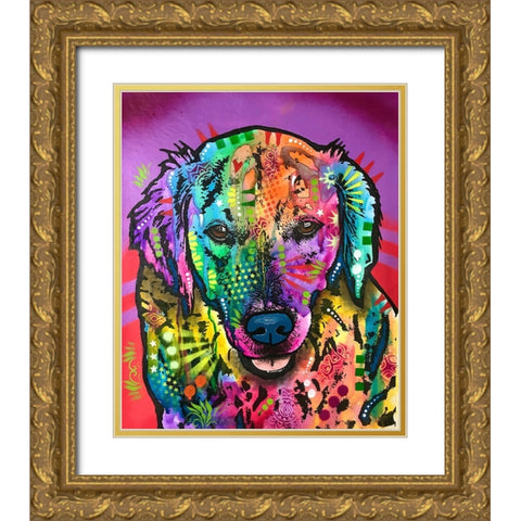 Luvin Retriever Gold Ornate Wood Framed Art Print with Double Matting by Dean Russo Collection