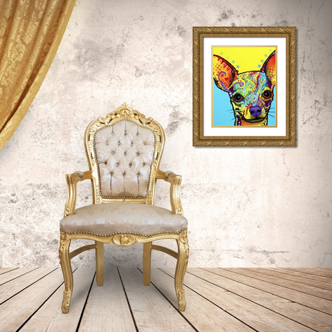 Chihuahua I Gold Ornate Wood Framed Art Print with Double Matting by Dean Russo Collection