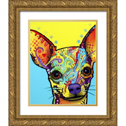Chihuahua I Gold Ornate Wood Framed Art Print with Double Matting by Dean Russo Collection