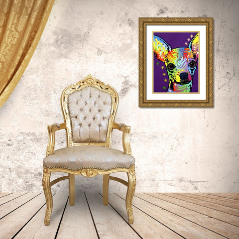 Chihuahua II Gold Ornate Wood Framed Art Print with Double Matting by Dean Russo Collection