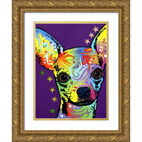 Chihuahua II Gold Ornate Wood Framed Art Print with Double Matting by Dean Russo Collection