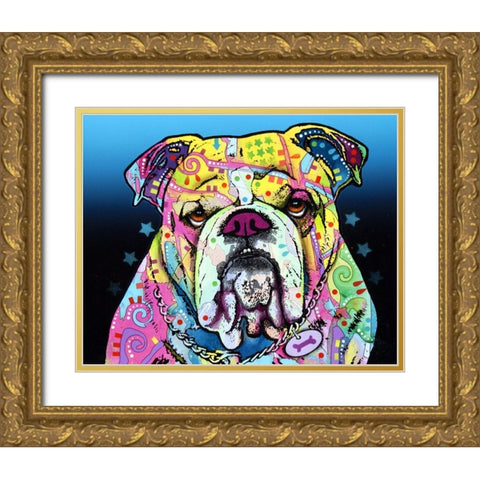 The Bulldog Gold Ornate Wood Framed Art Print with Double Matting by Dean Russo Collection