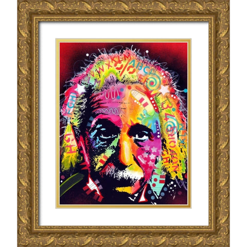 Einstein II Gold Ornate Wood Framed Art Print with Double Matting by Dean Russo Collection