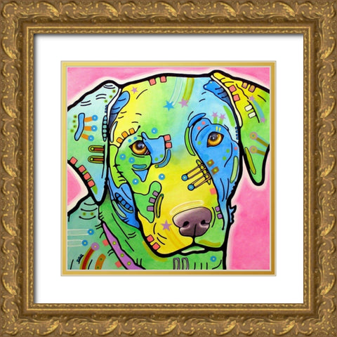 Labrador Gold Ornate Wood Framed Art Print with Double Matting by Dean Russo Collection