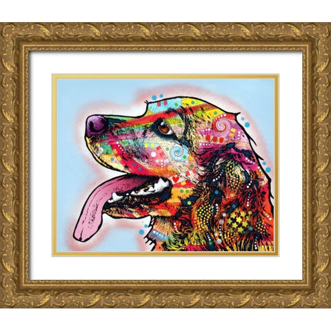 Cocker Spaniel Gold Ornate Wood Framed Art Print with Double Matting by Dean Russo Collection
