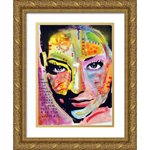 She Learned To Say Gold Ornate Wood Framed Art Print with Double Matting by Dean Russo Collection