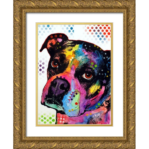 Young Boxer Gold Ornate Wood Framed Art Print with Double Matting by Dean Russo Collection