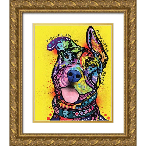 My Favorite Breed Gold Ornate Wood Framed Art Print with Double Matting by Dean Russo Collection