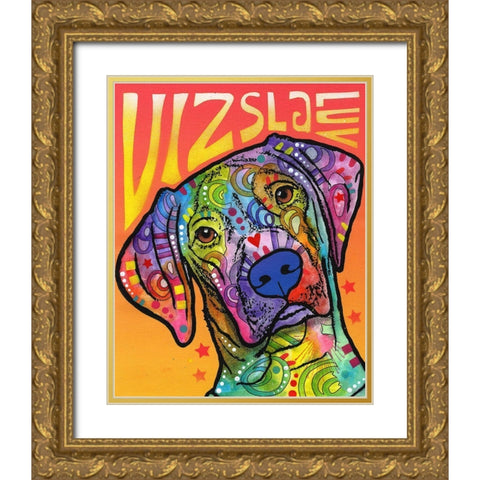 Vizsla Luv Gold Ornate Wood Framed Art Print with Double Matting by Dean Russo Collection