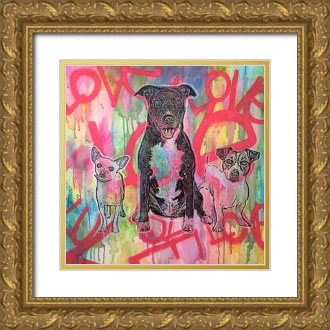 Tres Amigos Gold Ornate Wood Framed Art Print with Double Matting by Dean Russo Collection