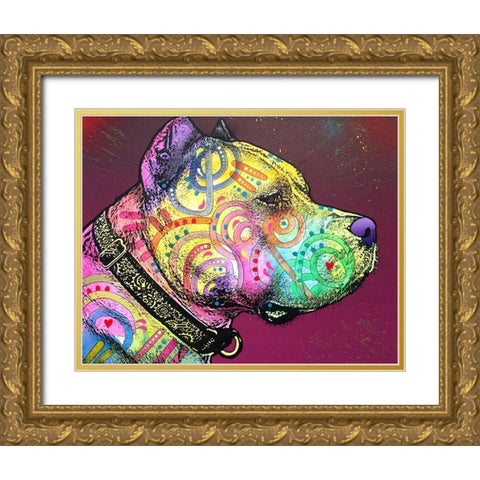 Pitbull Soul Gold Ornate Wood Framed Art Print with Double Matting by Dean Russo Collection