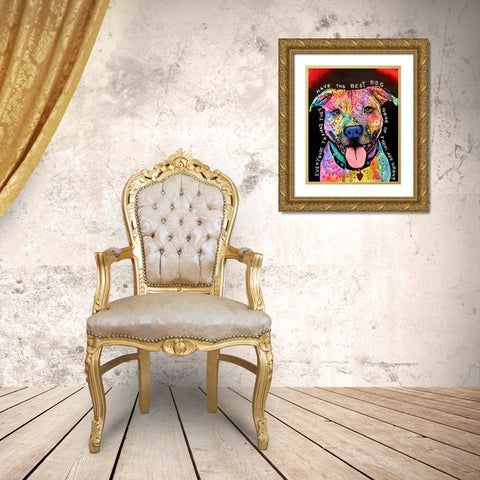 Best Dog Gold Ornate Wood Framed Art Print with Double Matting by Dean Russo Collection