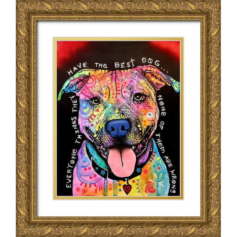 Best Dog Gold Ornate Wood Framed Art Print with Double Matting by Dean Russo Collection