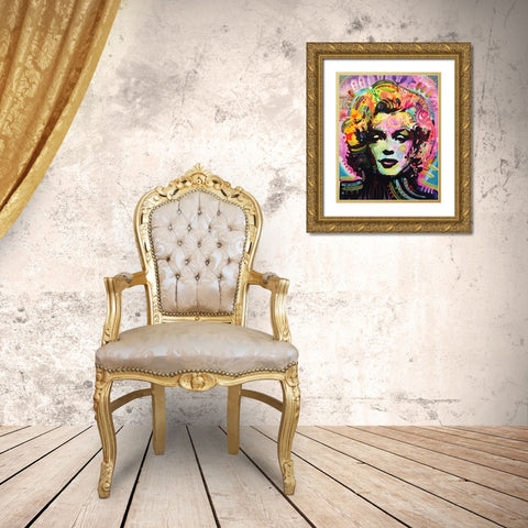 Marilyn 1 Gold Ornate Wood Framed Art Print with Double Matting by Dean Russo Collection