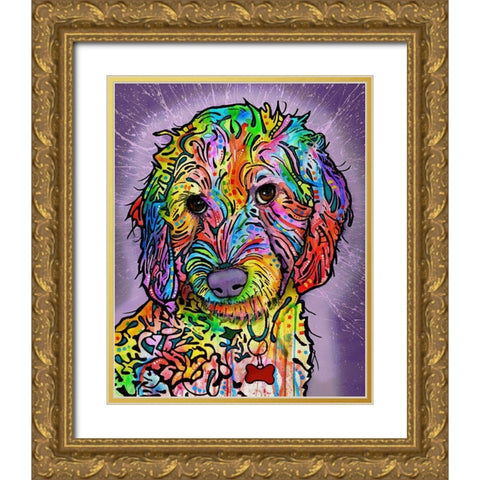 Sweet Poodle Gold Ornate Wood Framed Art Print with Double Matting by Dean Russo Collection