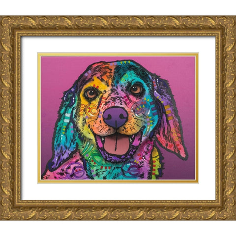 Jasper  Gold Ornate Wood Framed Art Print with Double Matting by Dean Russo Collection