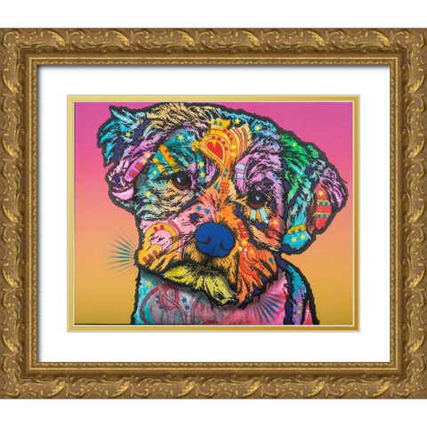 Quincy-004 Gold Ornate Wood Framed Art Print with Double Matting by Dean Russo Collection