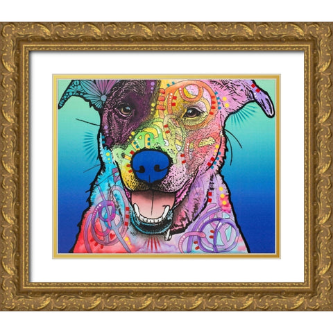 Matilda Custom-003 Gold Ornate Wood Framed Art Print with Double Matting by Dean Russo Collection