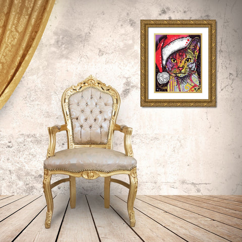 Abyssinian Christmas Edition Gold Ornate Wood Framed Art Print with Double Matting by Dean Russo Collection