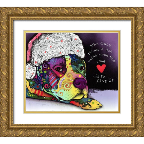 Affection Christmas Gold Ornate Wood Framed Art Print with Double Matting by Dean Russo Collection