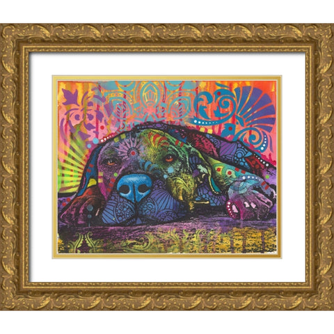 Lay Down Gold Ornate Wood Framed Art Print with Double Matting by Dean Russo Collection