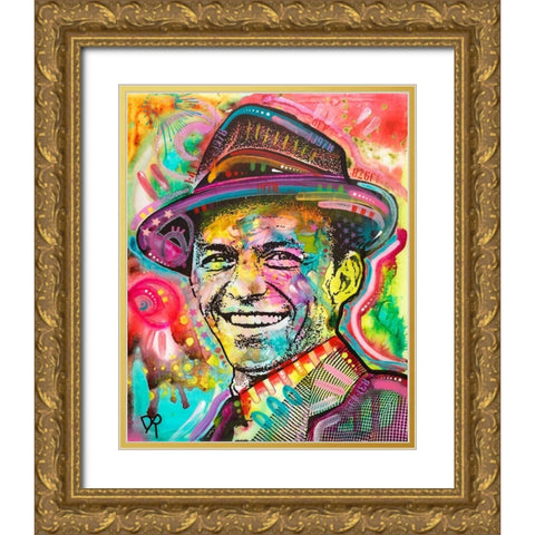 Frank Sinatra IV Gold Ornate Wood Framed Art Print with Double Matting by Dean Russo Collection