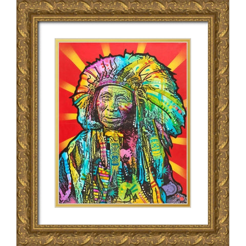 Native American I Gold Ornate Wood Framed Art Print with Double Matting by Dean Russo Collection