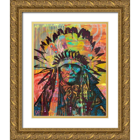 Native American II Gold Ornate Wood Framed Art Print with Double Matting by Dean Russo Collection