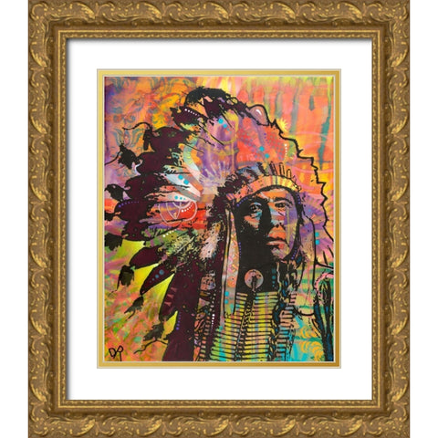Native American III Gold Ornate Wood Framed Art Print with Double Matting by Dean Russo Collection