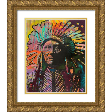 Native American IV Gold Ornate Wood Framed Art Print with Double Matting by Dean Russo Collection