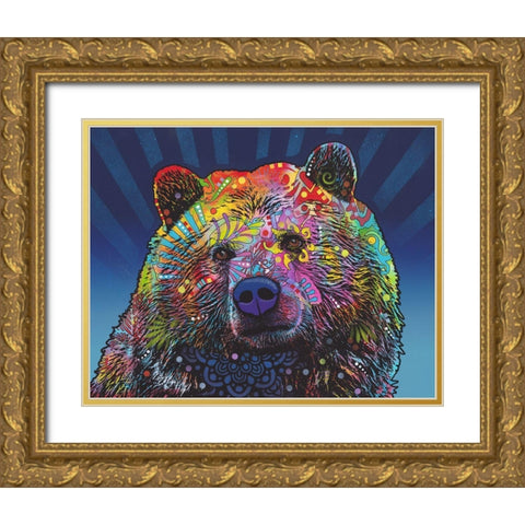 Grizz Gold Ornate Wood Framed Art Print with Double Matting by Dean Russo Collection