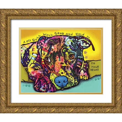 Hold Your Heart Gold Ornate Wood Framed Art Print with Double Matting by Dean Russo Collection