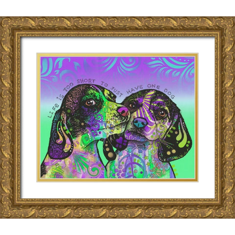 Life Is Too Short Gold Ornate Wood Framed Art Print with Double Matting by Dean Russo Collection