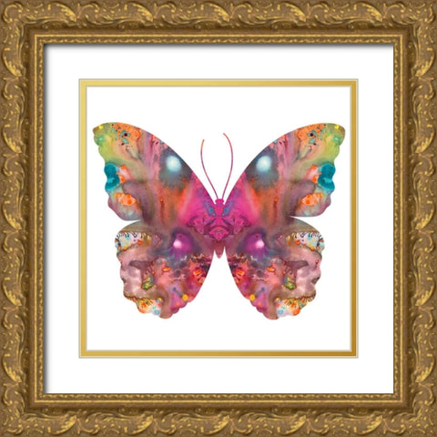 Abstract I Butterfly Gold Ornate Wood Framed Art Print with Double Matting by Dean Russo Collection