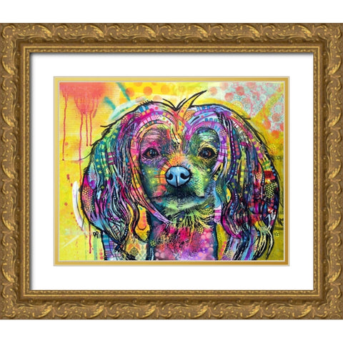 Chinese Crusted Gold Ornate Wood Framed Art Print with Double Matting by Dean Russo Collection