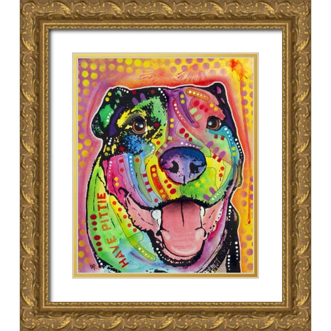 Have Pittie Gold Ornate Wood Framed Art Print with Double Matting by Dean Russo Collection