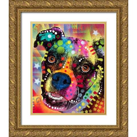 Boxer Cubism 2 Gold Ornate Wood Framed Art Print with Double Matting by Dean Russo Collection