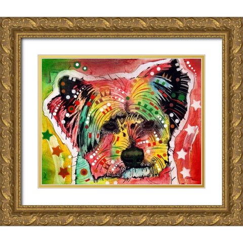 Earthy York Gold Ornate Wood Framed Art Print with Double Matting by Dean Russo Collection