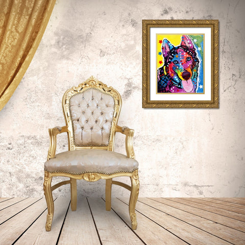 Husky -122209 Gold Ornate Wood Framed Art Print with Double Matting by Dean Russo Collection
