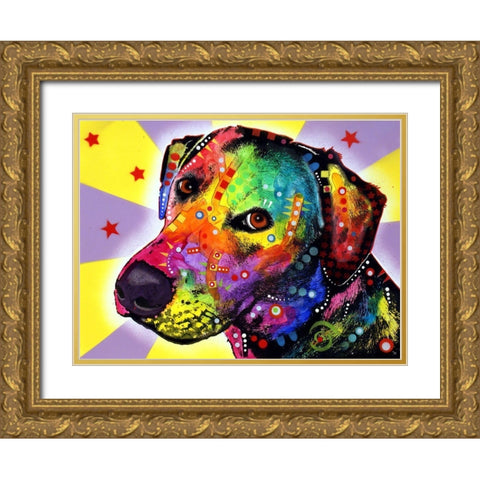 YELLOW sorta LAB Gold Ornate Wood Framed Art Print with Double Matting by Dean Russo Collection