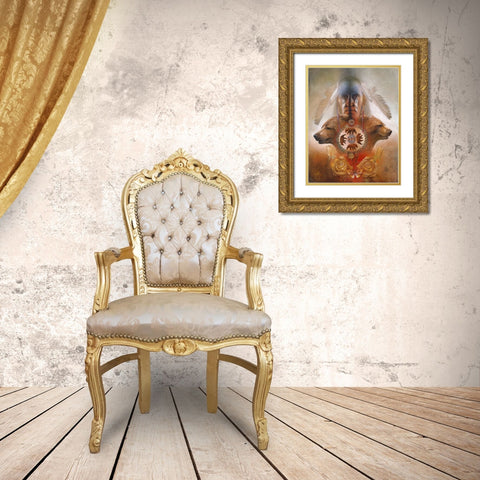 Bear Lodge Gold Ornate Wood Framed Art Print with Double Matting by Lund, Denton