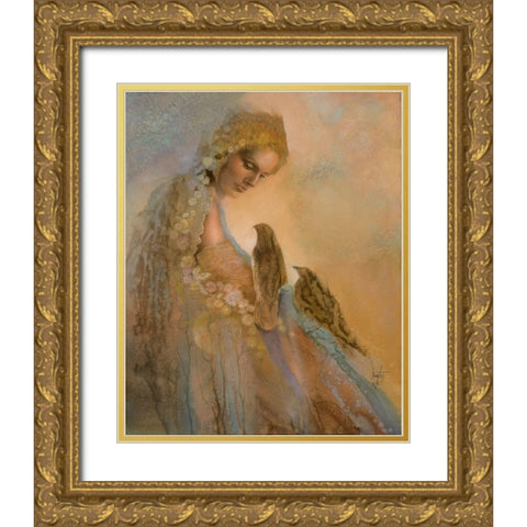 Conversation Gold Ornate Wood Framed Art Print with Double Matting by Lund, Denton