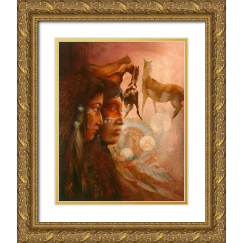 The Dowry Gold Ornate Wood Framed Art Print with Double Matting by Lund, Denton