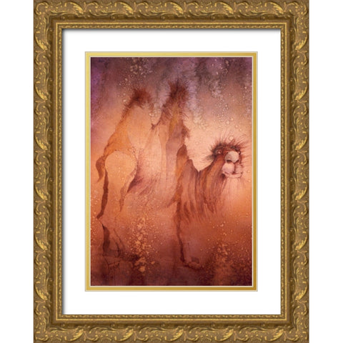 Scruffy Gold Ornate Wood Framed Art Print with Double Matting by Lund, Denton